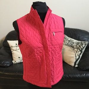 Talbots Petites Quilted Pink Vest